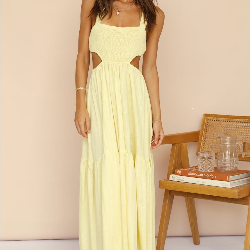 Fortunate one yellow midi/maxi dress